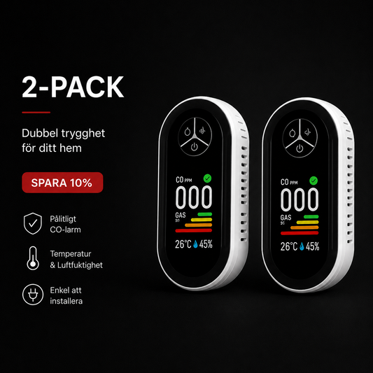 Digital kolmonoxid- och rökdetektor 2-Pack